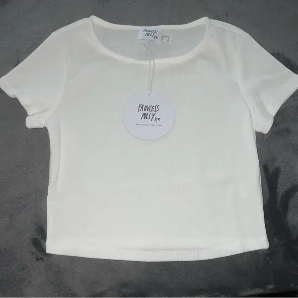 Princess Polly El Basico Cropped Tee in White Size 8 New with tag - Image 12