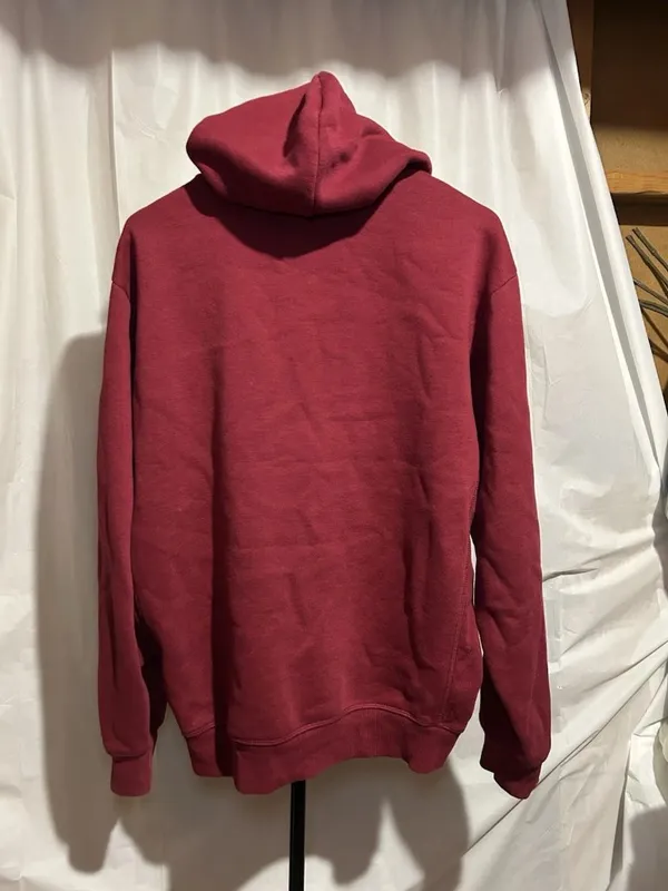 NIKE Hoodie Sweatshirt XL Swoosh Full Zip Maroon Vintage Y2K - Image 2
