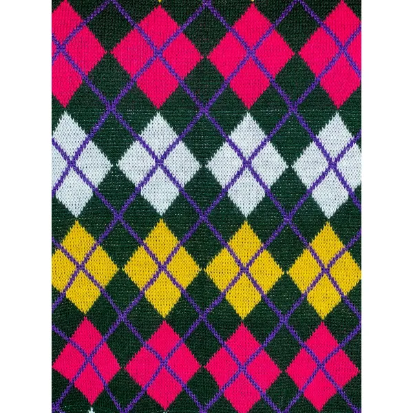sweater Argyle green pink purple yellow white - Image 3