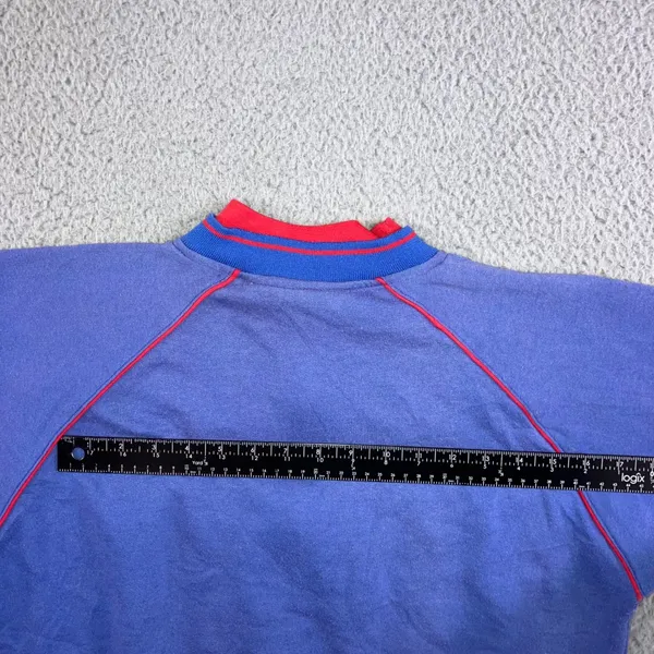 Vintage Nu Nu Sport Quarter Zip‎ Pullover Sweatshirt Teddy Bear Plaid Patch 90s - Image 12