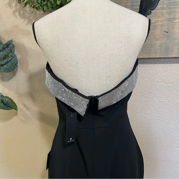 NWT Lulus Unbelievable Sparkle Black Rhinestone Strapless Mini Dress - Image 5