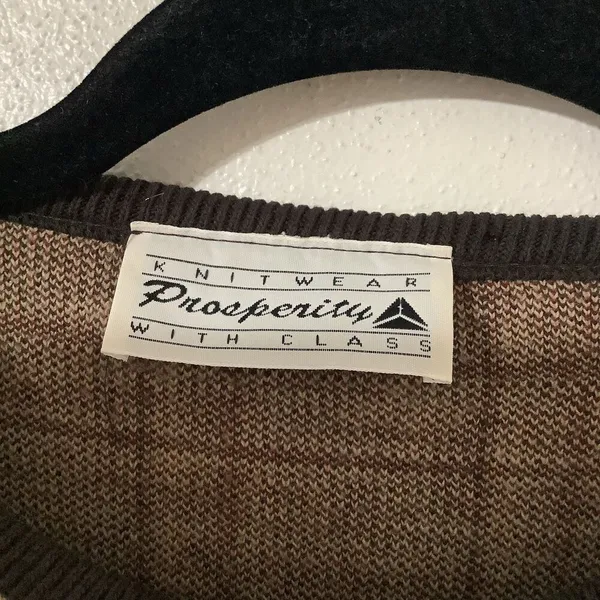 Vintage Old‎ Money Sweater Small 90s Plaid Preppy English Countryside Academia - Image 3
