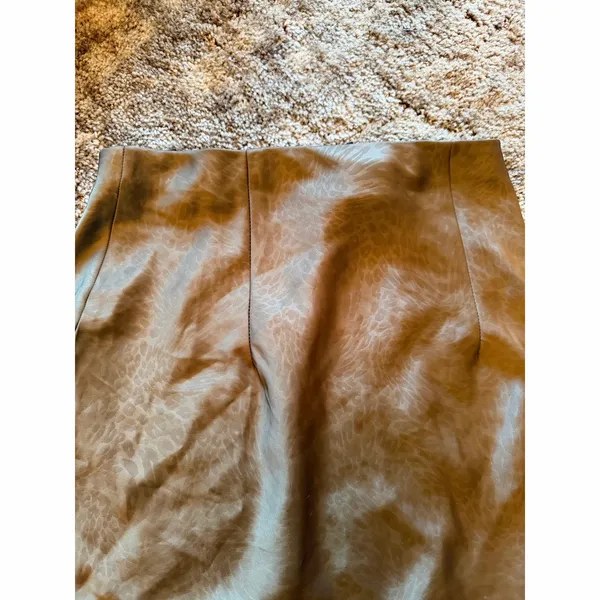 Rachel Zoe Liquid Satin Animal Print Jacquard Midi Slip Skirt Neutral Bronze - Image 6
