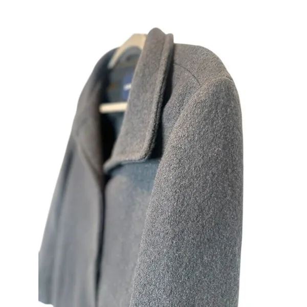 Lands' End Button Up Coat Jacket Womens Size‎ 10 Grey Wool Blend Peacoat Office - Image 4