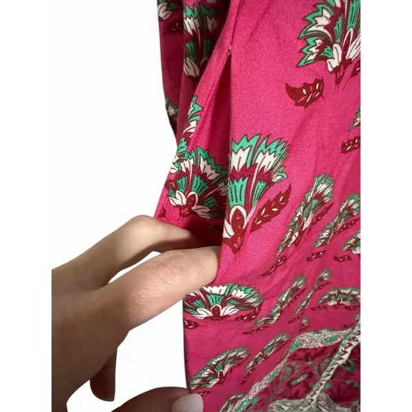 Celina‎ Moon Rose Abstract Block Print Long Sleeve Dress Women's Size Small - Image 10
