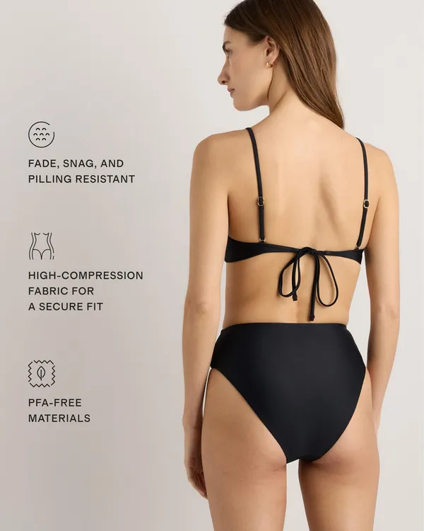 New Quince Italian Knotted Triangle Bikini Top Size Small - Image 5