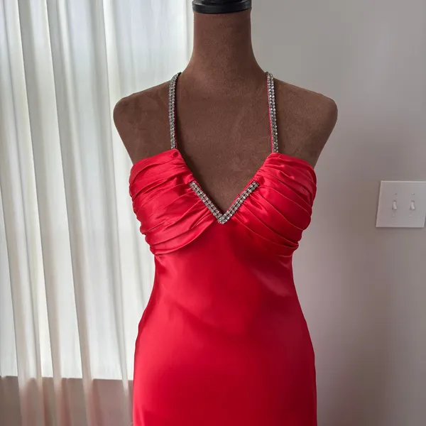 90s Vintage Cache Formal Dress 6 Rhinestone Old Hollywood Glam Homecoming Y2K - Image 11