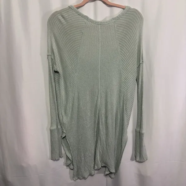 Free People Ventura Waffle Knit Light Blue Scoop Neck Tunic Women’s Medium M - Image 7