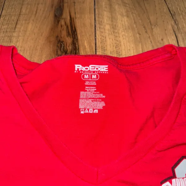 Ohio State Red V-Neck T-Shirt 91 - Image 3