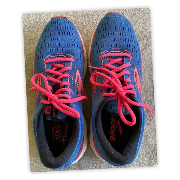 Brooks Ghost 13 Running Shoes Women’s 8.5 Blue Pink Athletic Sneakers - Image 2