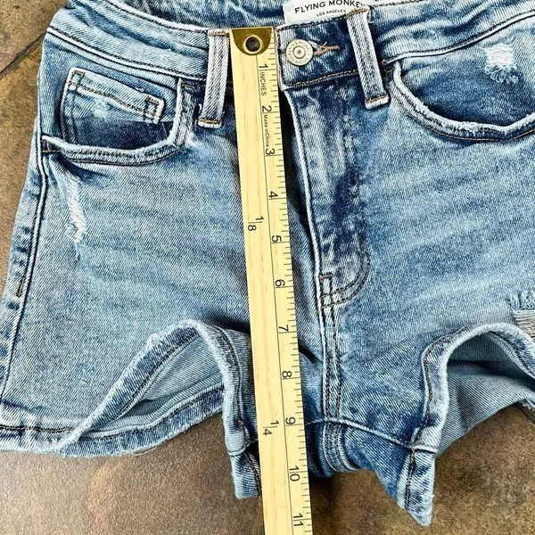 Vervet Flying Monkey Distressed Denim Shorts 24 Women’s 0 - Image 3