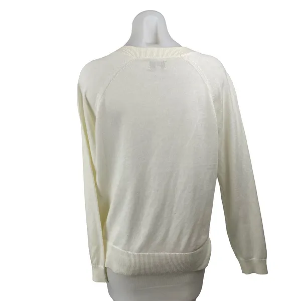 Lucky Brand Cloud Soft Women's Cream V Neck Long Sleeve Sweatshirt Sweater Top S - Image 4