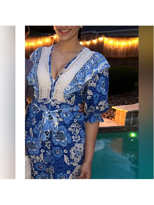 Farm Rio Full of Flowers Nantucket Hamptons Jumpsuit - Image 6