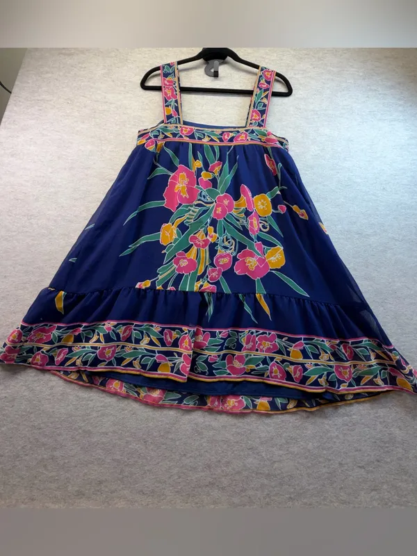 Show Me Your Mumu Goldie Dress Women’s Small Navy Floral Boho Mini Dress - Image 3