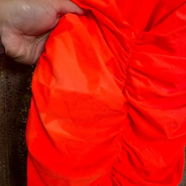 Tiger‎ Mist Neon Coral Amazon Plunging Ruched Halter Dress Small NWT Flawed - Image 6