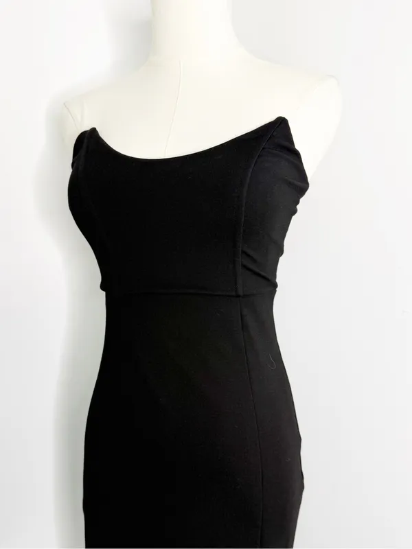 Superdown Ryleigh Strapless Maxi Dress Black XS Revolve Slit - Image 7