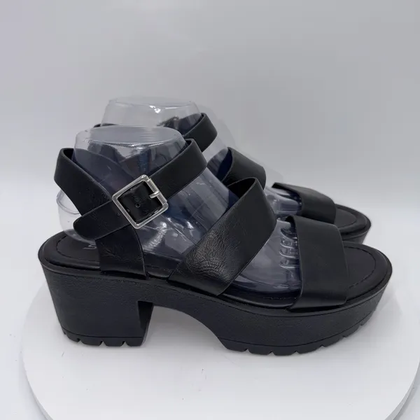 Soda Heels Women's Size 9 Black Chunky Platform Sandals Y2K Style - Image 2