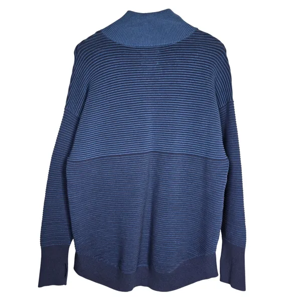 OFFLINE by Aerie Home Stretch Ribbed Sweater Quarter Zip Blue Pullover Sweater L - Image 2