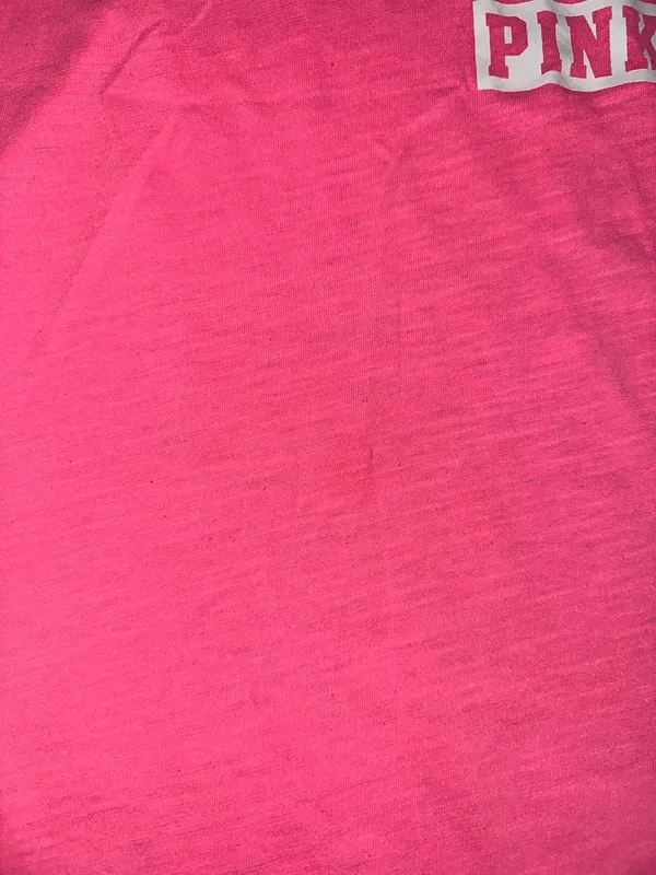 PINK Victoria’s Secret V-Neck Short Sleeve Pink Tee Size Medium - Image 2