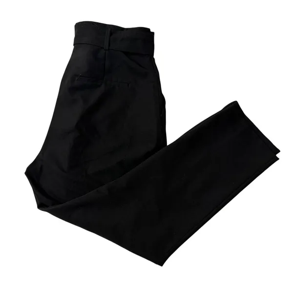 H&M Black Belted Tapered Ankle Pants Size 10 High Rise - Image 6