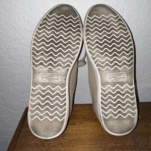 White Mountain Uncut Knit Shimmer Lace Up Platform Sneaker Shoes Size 9 - Image 12