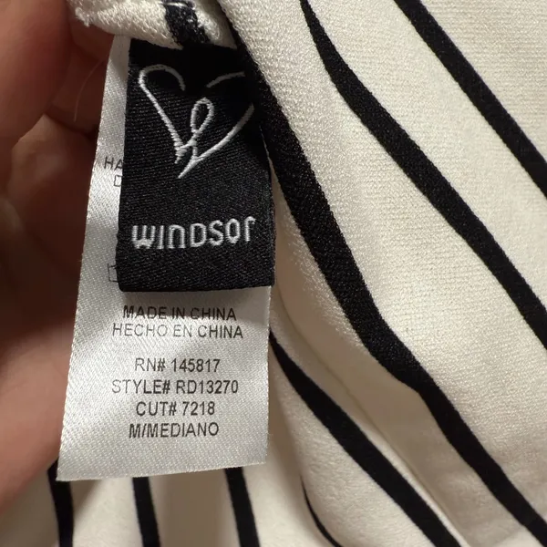 Windsor Mini Dress Womens Medium White Excellent Striped Cutout‎ Bodycon - Image 4