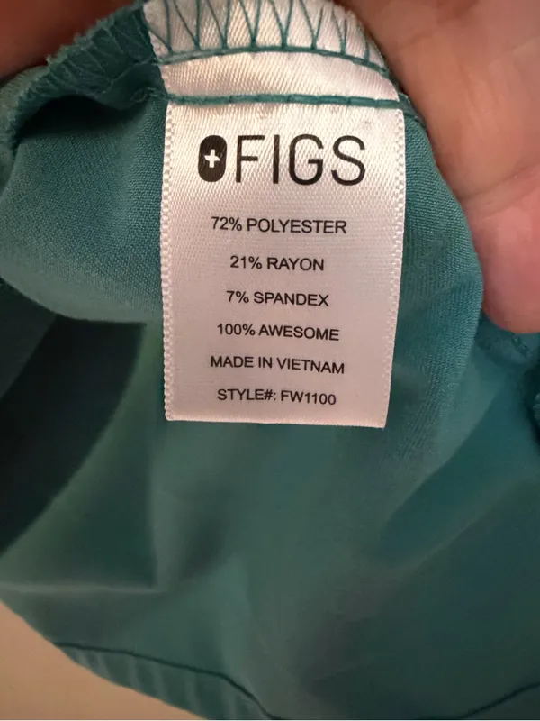 FIGS Casma Three Pocket Scrub‎ Top Green V-Neck FW1100 Size Small - Image 6