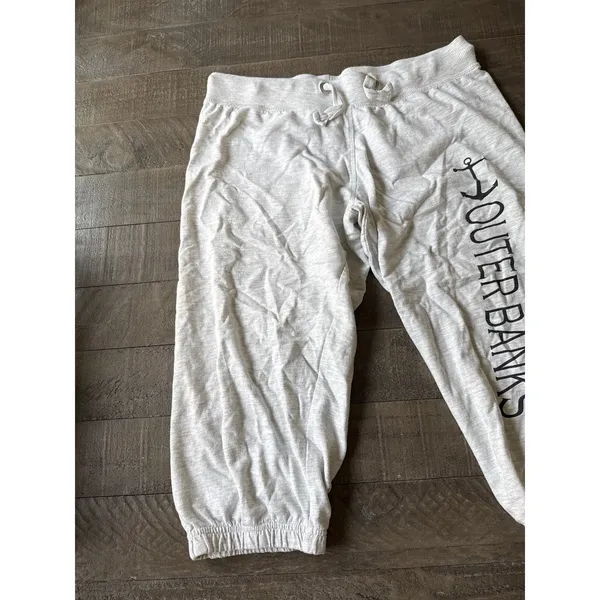Miami Style Women's Light Gray Capri‎ lightweight Sweatpants Size Large - Image 2