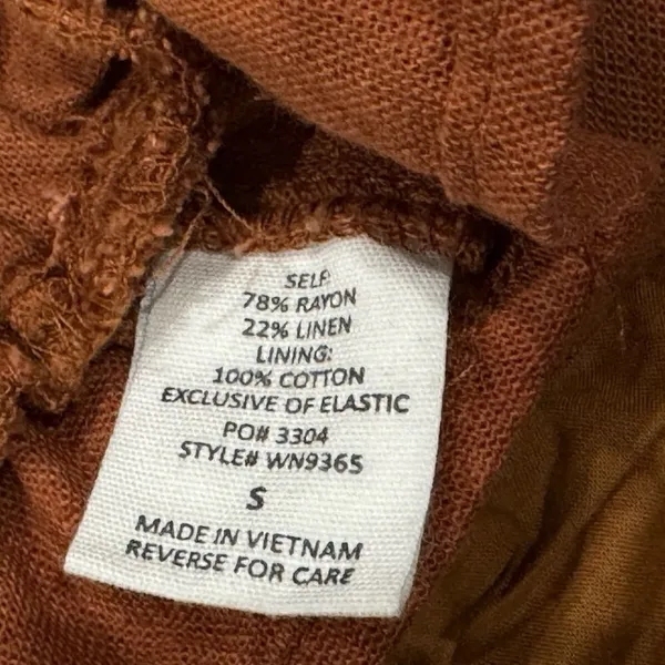 Molly Green Brown Linen Blend Tank Top Crop Ruffle Women’s Small - Image 3