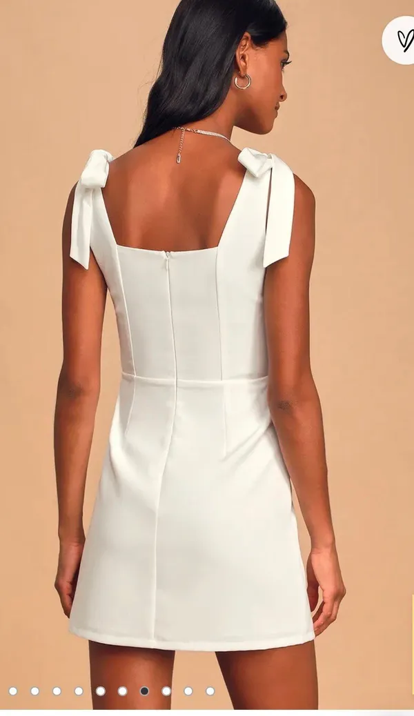 Lulus White Tie-Strap Mini Dress - Image 2
