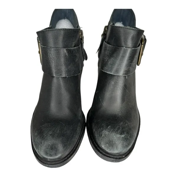 Steven by Steve Madden Black Leather Booties‎ - Image 3