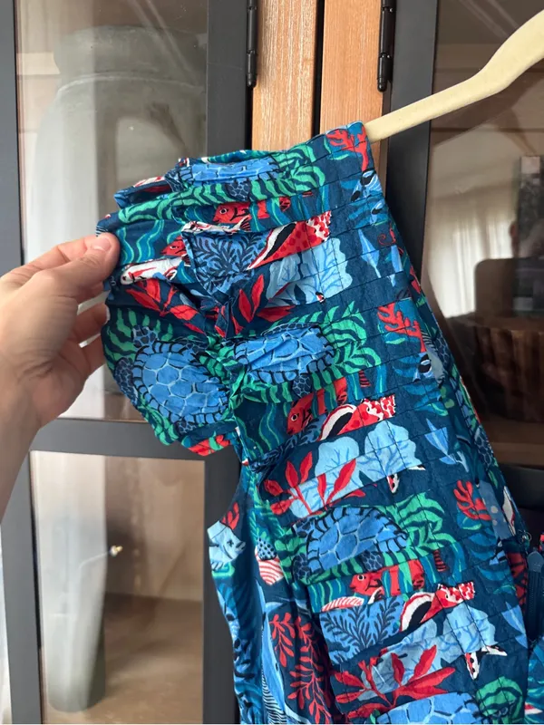 Printfresh Lola Midi Dress ruffle Nautical Tiles Seaside ocean animals fish reef - Image 13