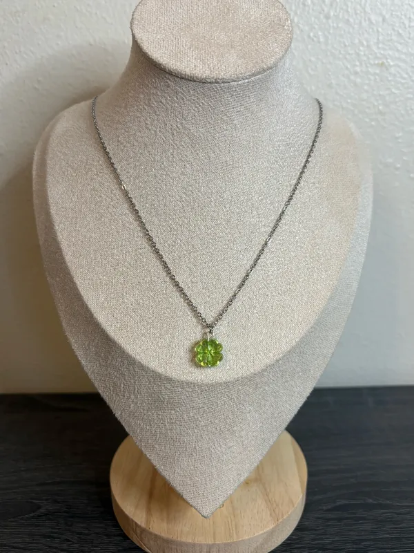 Handmade Silver Four Leaf Clover Necklace - Image 2