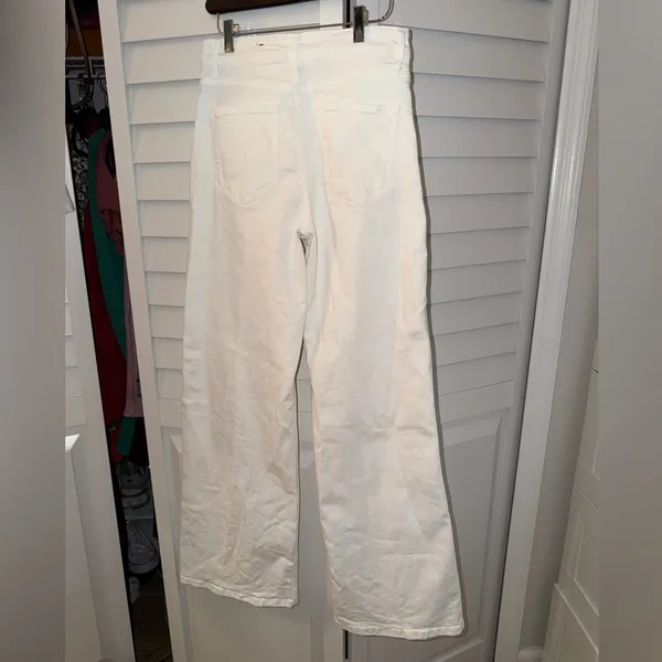 Zara White High-Rise Wide-Leg Jeans - Image 4