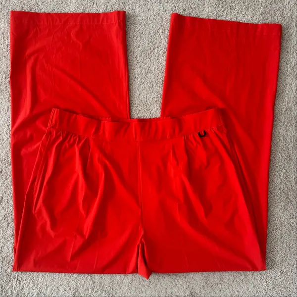 Nike Dri-fit Pants High Waist Loose Wide Leg Ripstop Red Orange Travel Women XL - Image 2