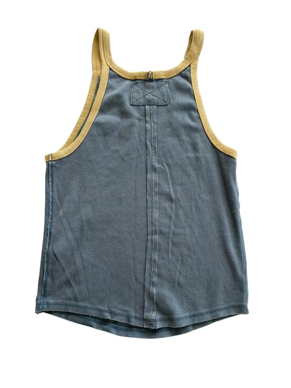 We the Free size large only 1 ringer Blue Tank Top with Yellow Trim - Image 11