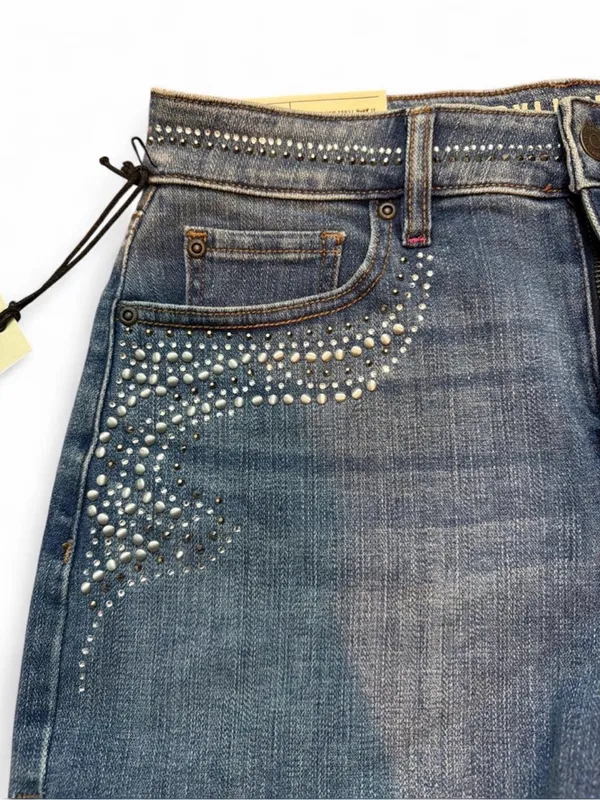 NWT Idyllwind Rhinestone High Rise Western Denim Shorts Size 6 - Image 5