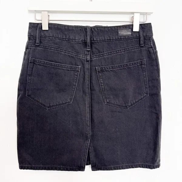 Paige Iris Skirt Size 26 Black‎ Nightingale Denim Lace Up Tie Minimalist Grunge - Image 6