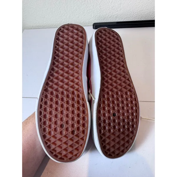 Vans Y2K‎ Low Top Sneakers Women 7 Canvas Lace Up Skater Minimalist Indie Red - Image 3