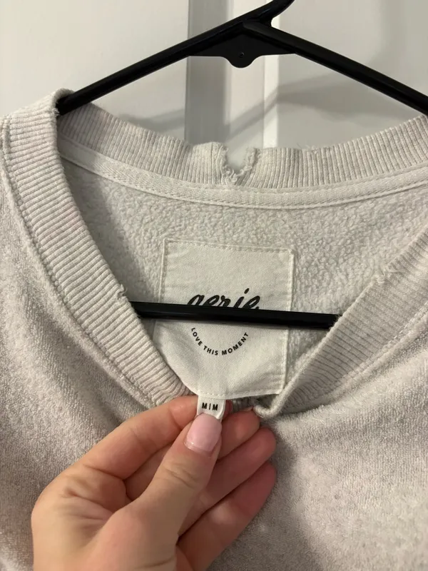 aerie Oversized Crewneck Sweatshirt - Light Gray - Image 4