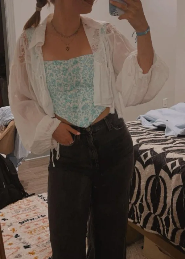 Zara Green Bustier Corset Top - Image 6