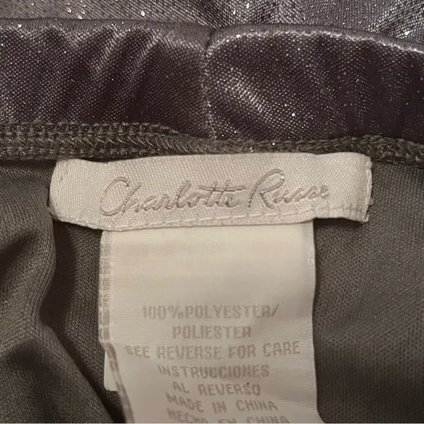 Y2K Vintage Charlotte Russe Grey Sparkle Asymmetrical Evening Dress - Image 11