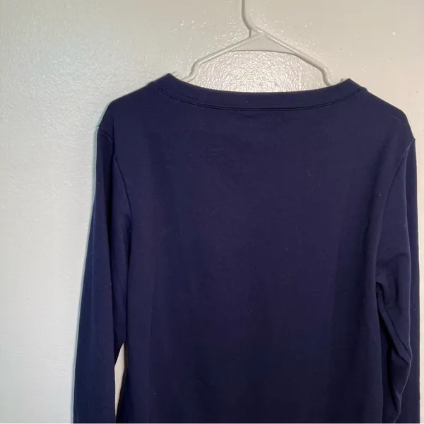 Women's Size Small Crewneck Sweatshirt Navy White Classy Until Kickoff Football - Image 6