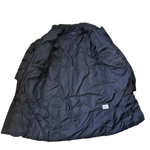 Lands' End Long Goose Down Quilted Puffer Winter Coat Black Women's Size Small - Image 8