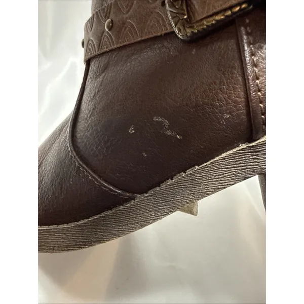 Jellypop Brown Leather Ankle Boots Women's 7.5M Zippered - Image 9