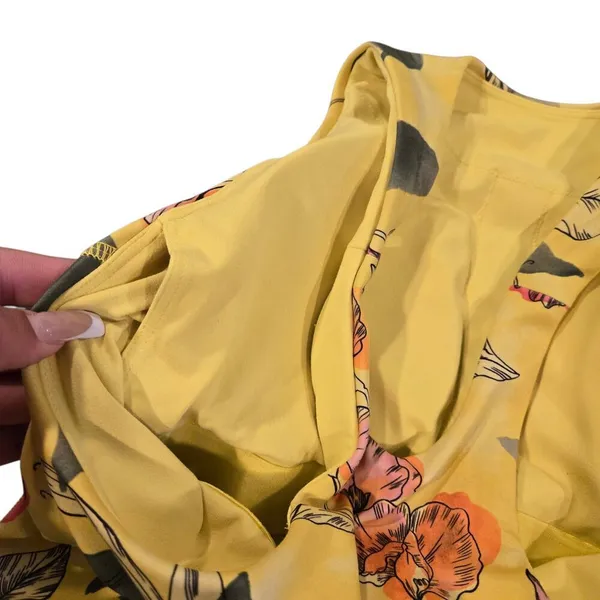 Athleta Yellow Iris Floral Concious Racerback Yoga Tank Top Size: S‎ - Image 4