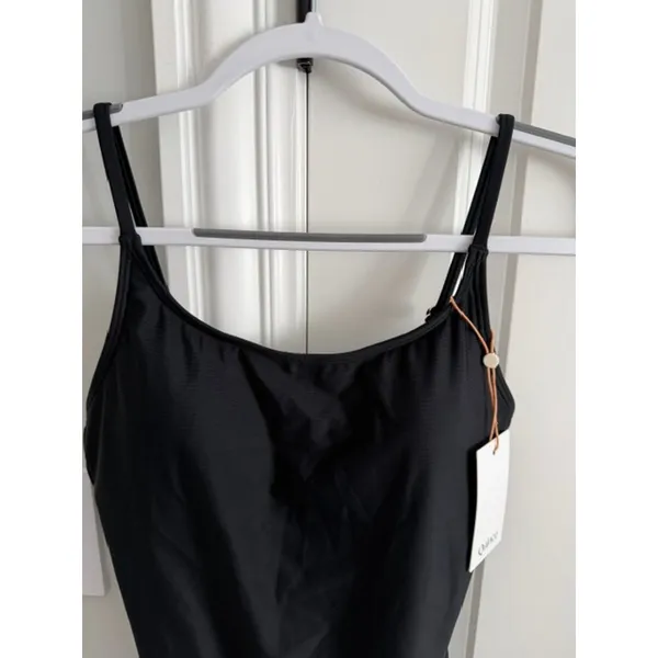 Quince NWT Italian Cami One-Piece Swimsuit Black Small - Image 4