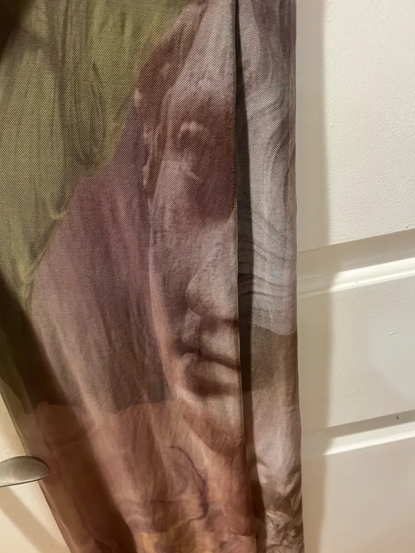 Sheer Marble-Print Maxi Slip Dress in Mauve and Gray - Image 5