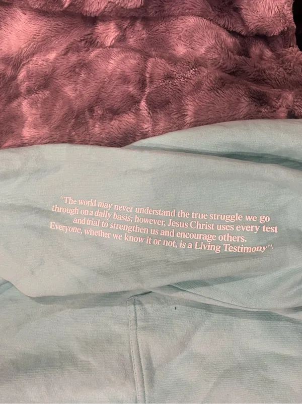 Beauty for ashes living testimony womens Aqua Joggers - Image 7