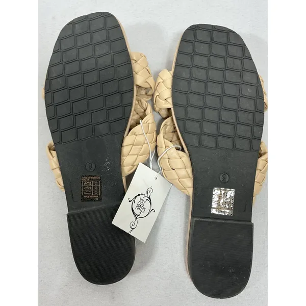 Womans NWD Sole Mates Slip On Braided Slides 9 Nude - Image 5